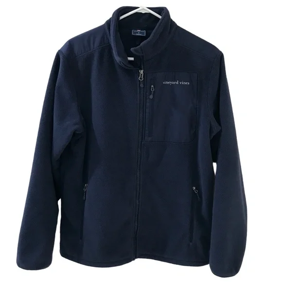 VINEYARD VINES 3/4 Zip Fleece in Navy Blue with Whale - Picture 1 of 8